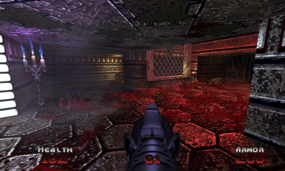 Doom Clássico comgráfico de Doom 64 com mod D64ifier